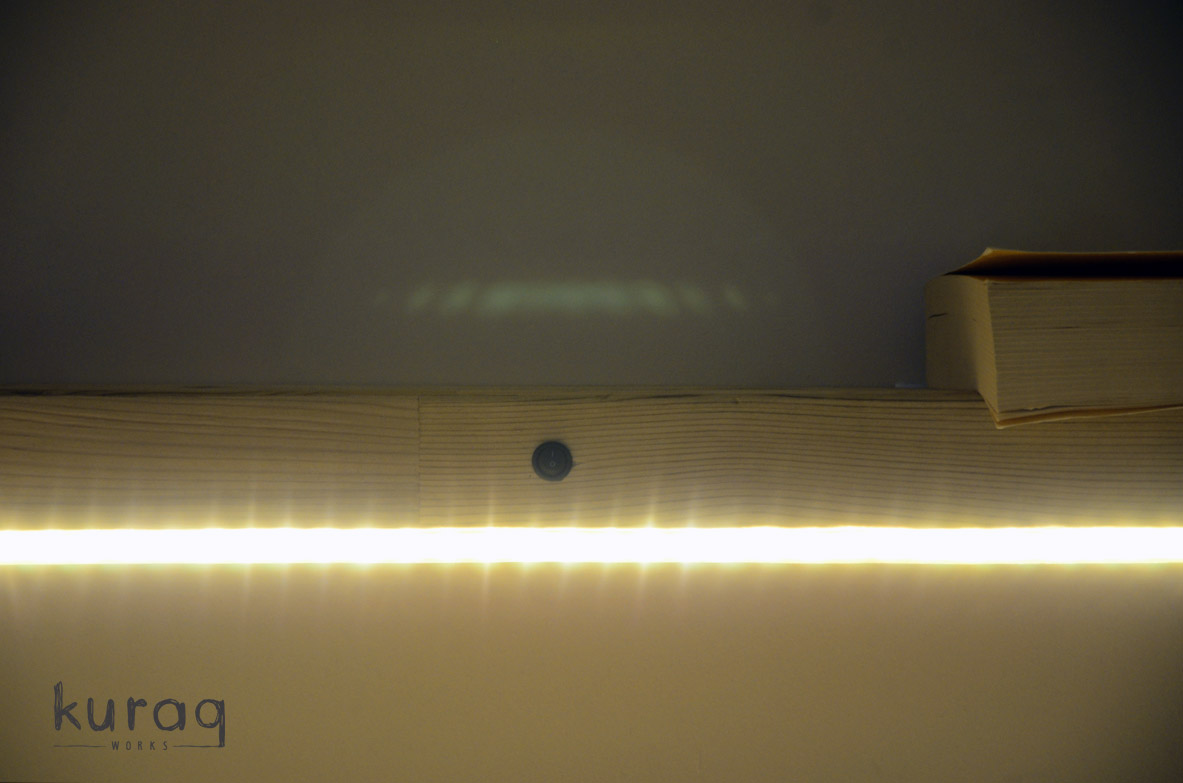 Pilli LED Aydınlatma Raf - Wood Shelf DIY with battery
