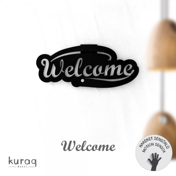 Metal poster LED : Welcome
